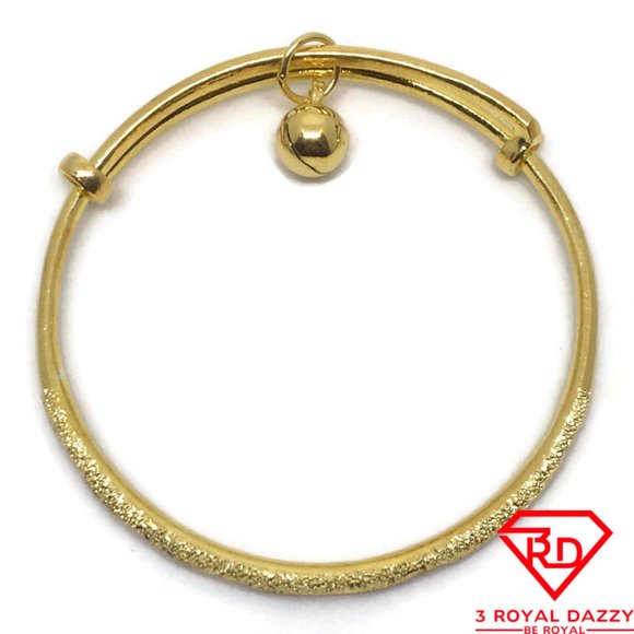 Bell diamond cut slip in Baby Bangle .999 gold